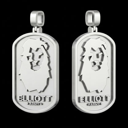 Custom Sterling Silver Logo Dog Tag Pendant