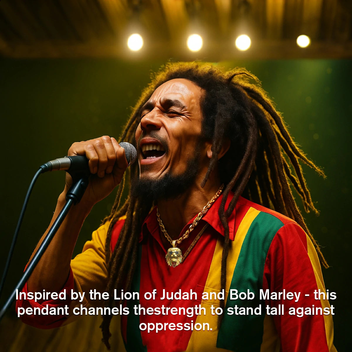 Bob Marley Collection – Lion Pendant, Lion Ring & Earrings Bornreal Jewelry