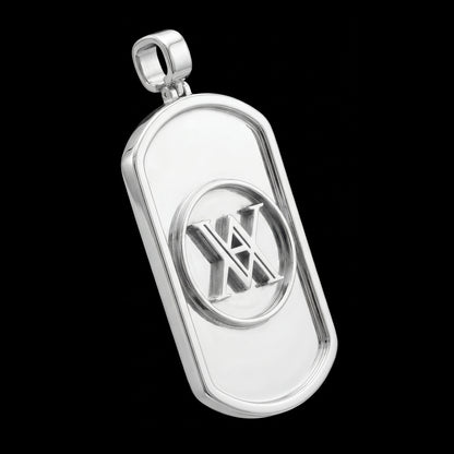 Custom Sterling Silver Logo Dog Tag Pendant