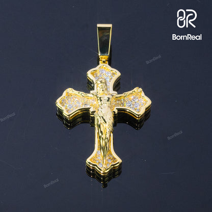 $30 Deposit – God's Mercy | Jesus Cross Pendant VVS Moissanite Diamond Pendant (Full Price $199)