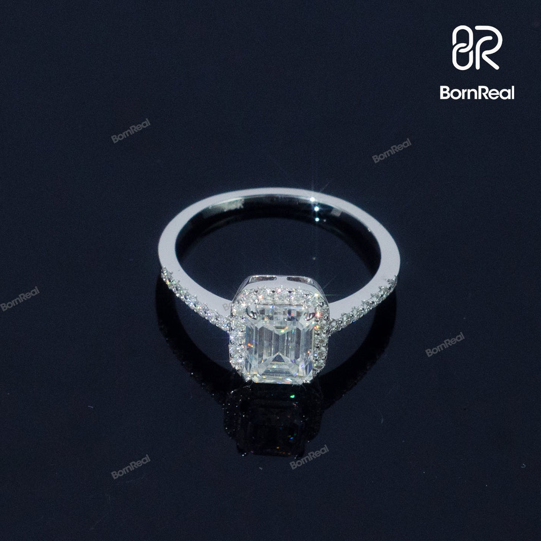 Emerald Cut Diamond Engagement Ring Bornreal Jewelry