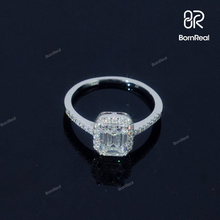 Emerald Cut Diamond Engagement Ring Bornreal Jewelry