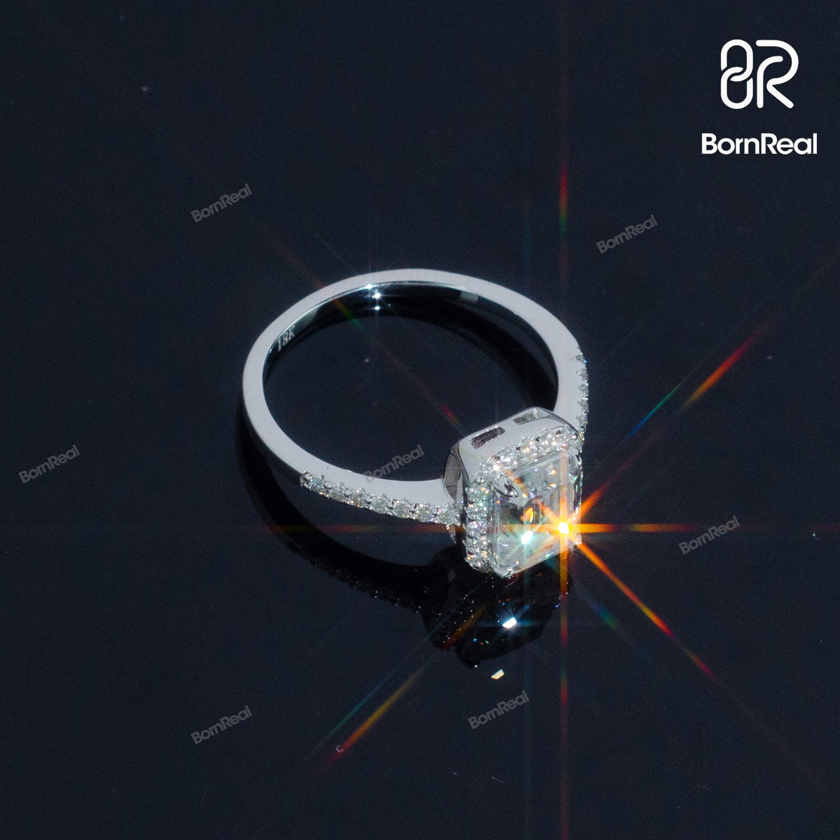 Emerald Cut Diamond Engagement Ring Bornreal Jewelry