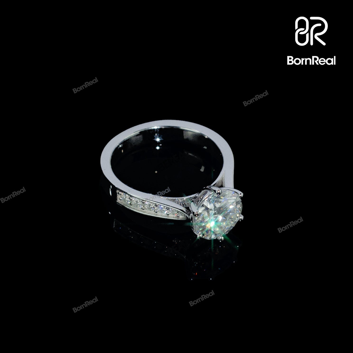Round Cut Engagement Ring Promise Anniversary Ring Bornreal Jewelry
