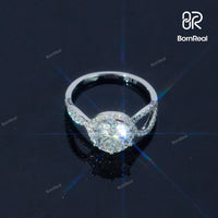 Luxurious Round Cut Twist Rings Prong-Set Women Engagement Ring Bornreal Jewelry