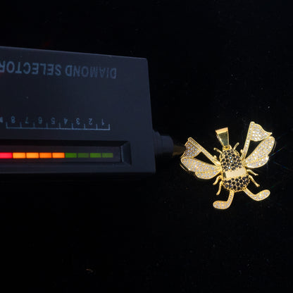 Custom Iced Bee Moissanite Pendant