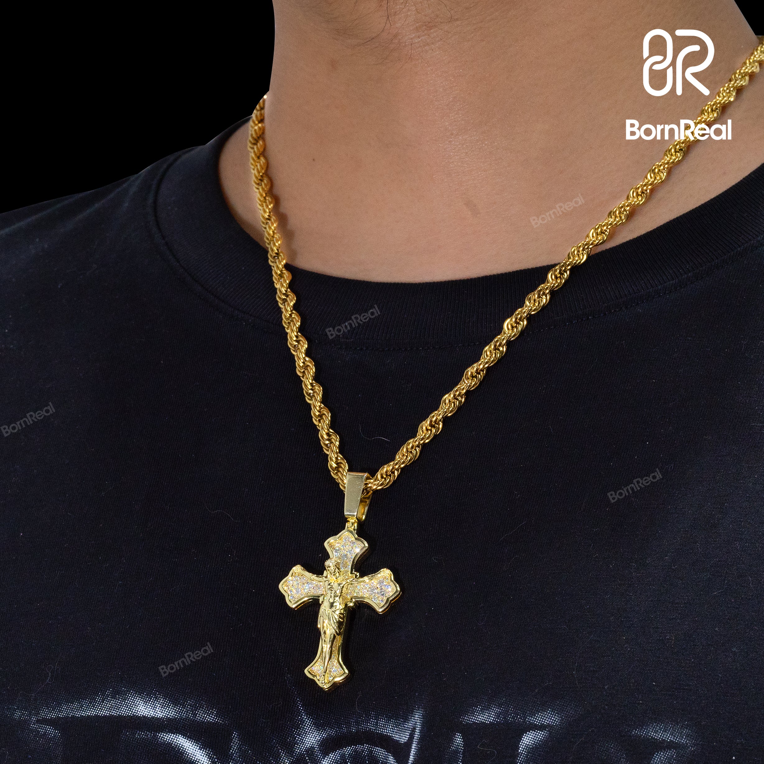 God's Mercy | Jesus Cross Pendant VVS Moissanite Diamond Pendant