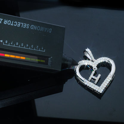 Custom Heart Initial Moissanite Pendant （Only 1pc)