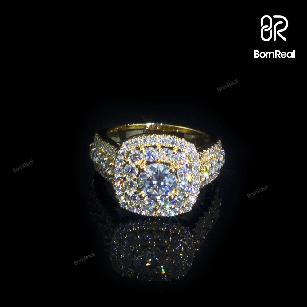 Custom Pass Diamond Tester Hip Hop Vvs Moissanite Wedding Ring Bornreal Jewelry - Bornreal Jewelry