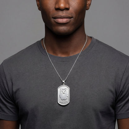 Custom Sterling Silver Logo Dog Tag Pendant
