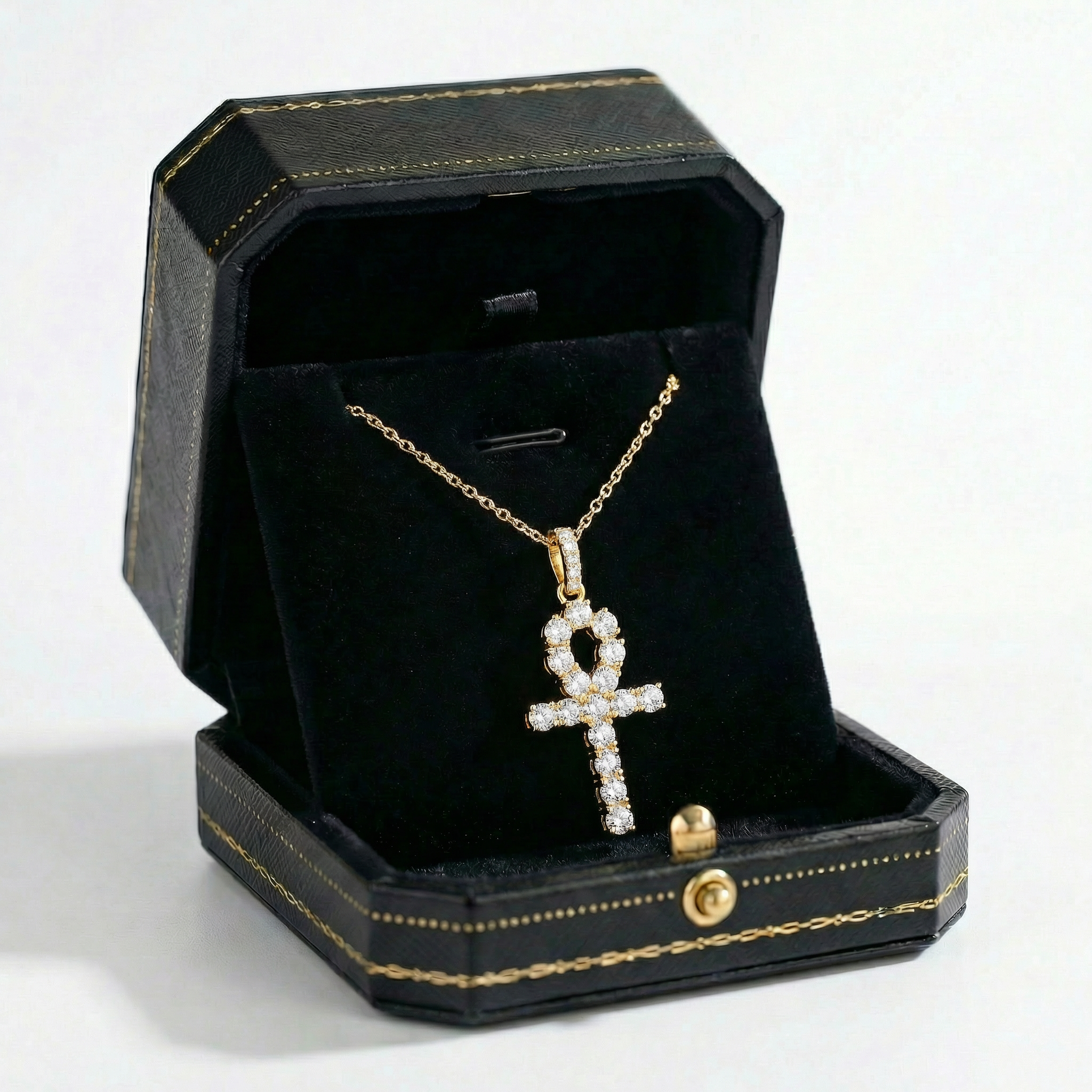 Pendentif croix classique glacé de 1,5 pouce en argent 925 