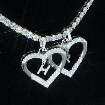 Custom Heart Initial Moissanite Pendant （Only 1pc)