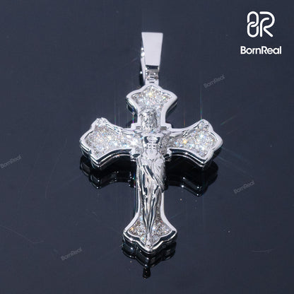 $30 Deposit – God's Mercy | Jesus Cross Pendant VVS Moissanite Diamond Pendant (Full Price $199)
