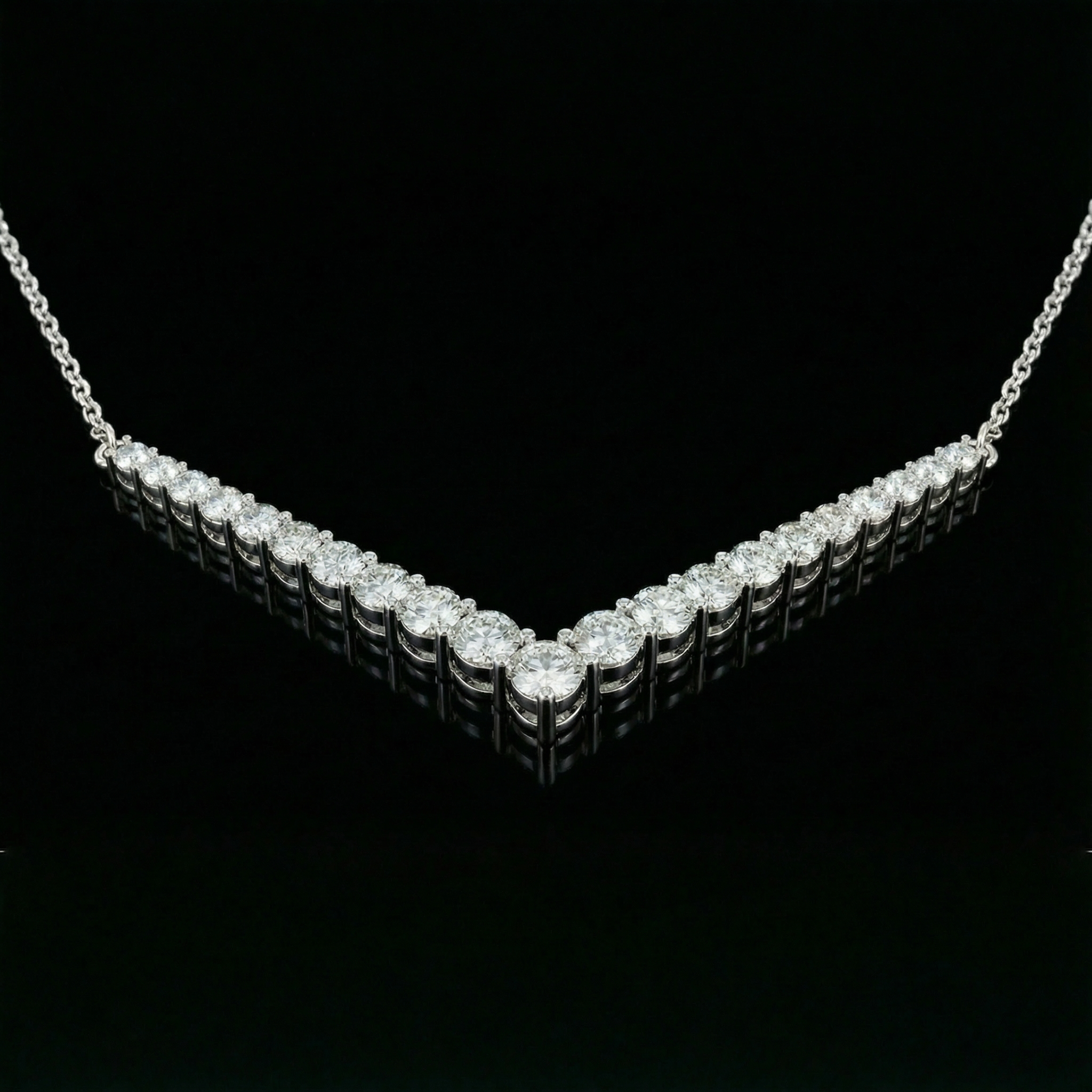 Chevron V-Bar Pendant Necklace