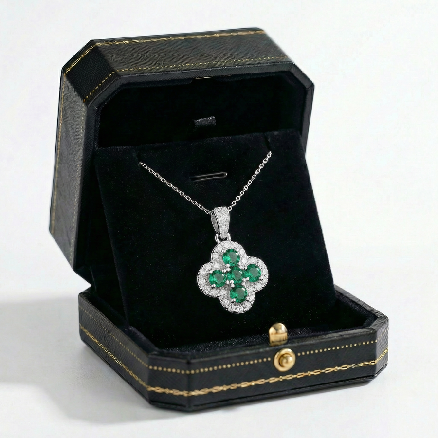Lucky Stone Clover Pendant