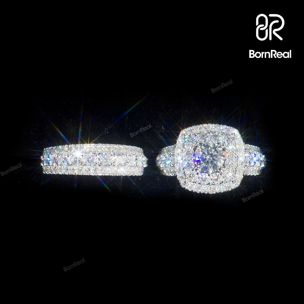 Custom Pass Diamond Tester Hip Hop Vvs Moissanite Wedding Ring Bornreal Jewelry - Bornreal Jewelry