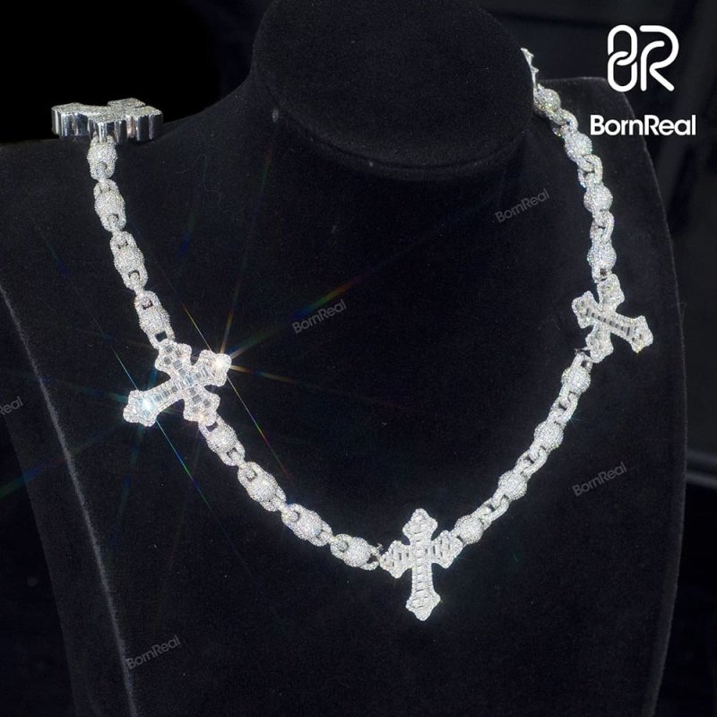 8MM Custom Heavy 925 Silver Disco Ball Iced out Cuban Link Rapper Chain