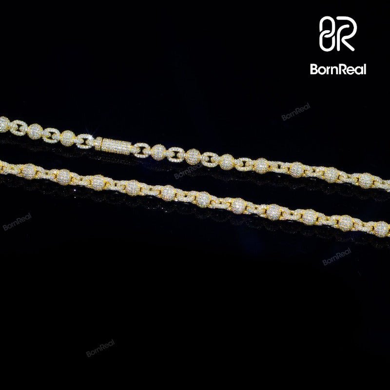 8MM VVS Moissanite Diamond 925 Silver Disco Ball Iced Out Rapper Chain For Men Fine Jewelry