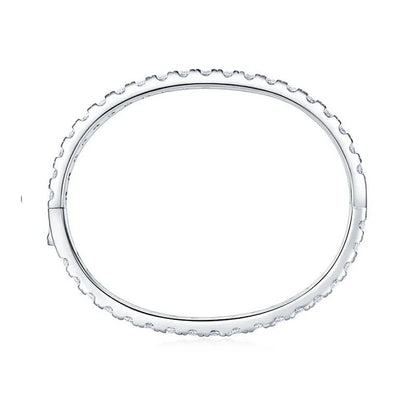 925 Silver Moissanite Diamonds 4MM Tennis Bangle Women Jewelry