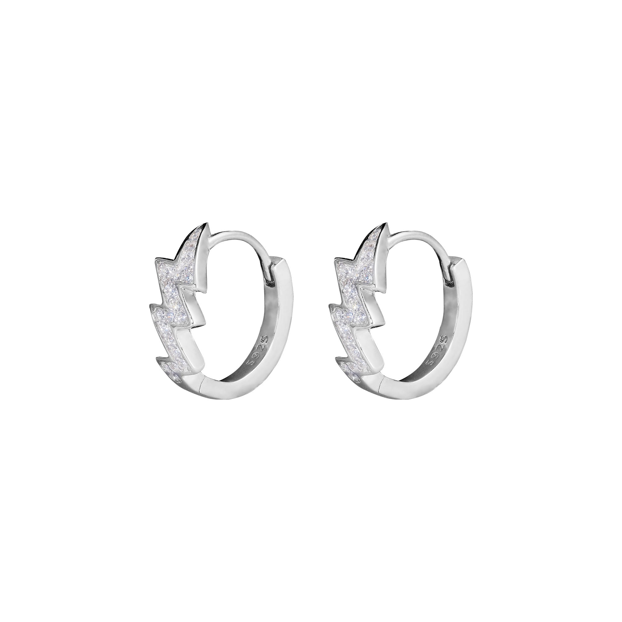 925 VVS Moissanite Lightning Hoop Earrings