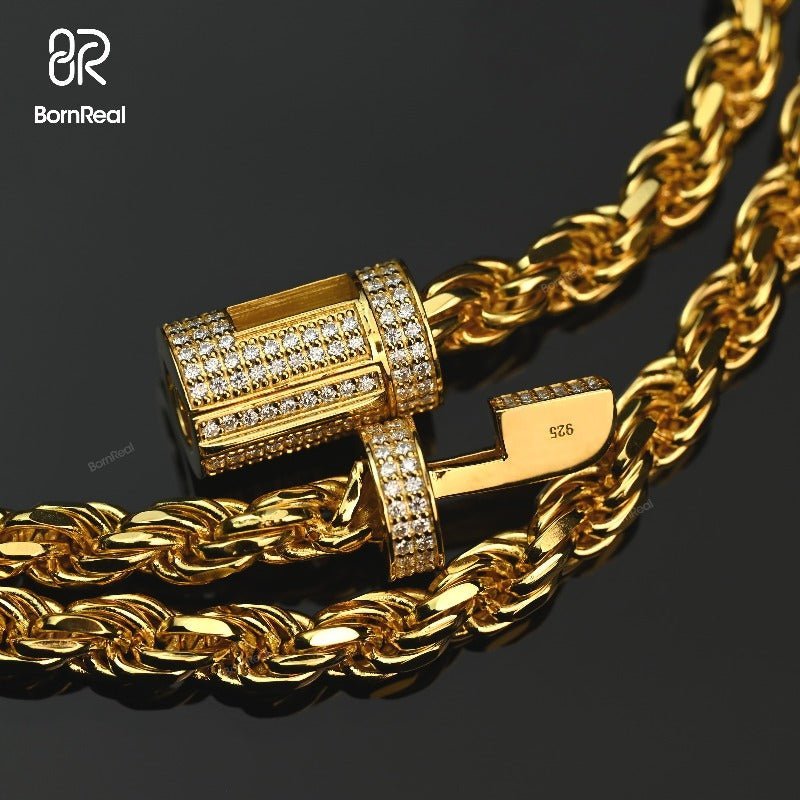 925 Sterling Silver Rope Chain with Diamonds and 18K Gold Plated_06