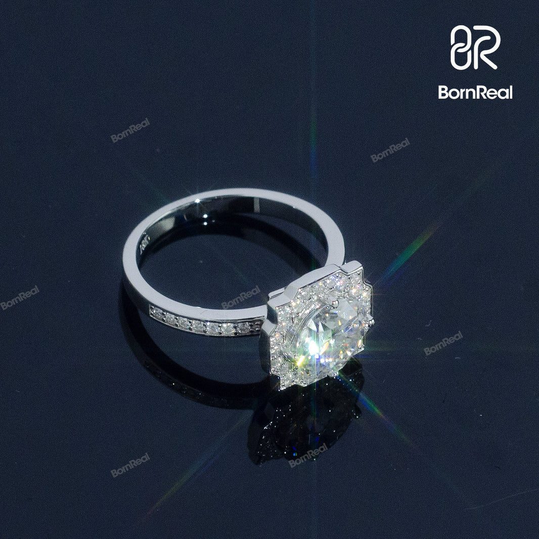 Pear Shape Engagement Ring 925 Silver 10K/14K/18K Real Gold Diamond Jewelry Bornreal Jewelry