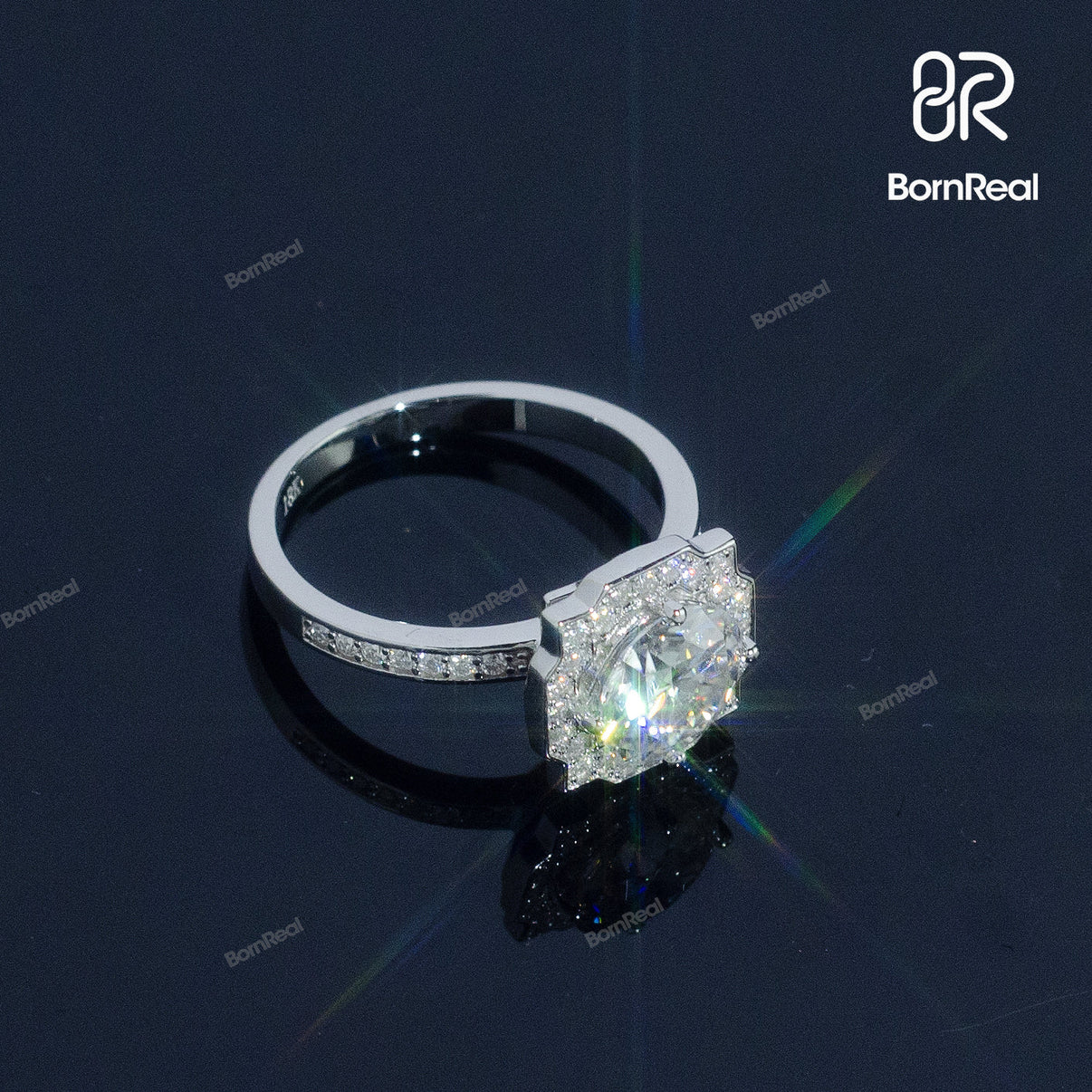 Pear Shape Engagement Ring 925 Silver 10K/14K/18K Real Gold Diamond Jewelry Bornreal Jewelry
