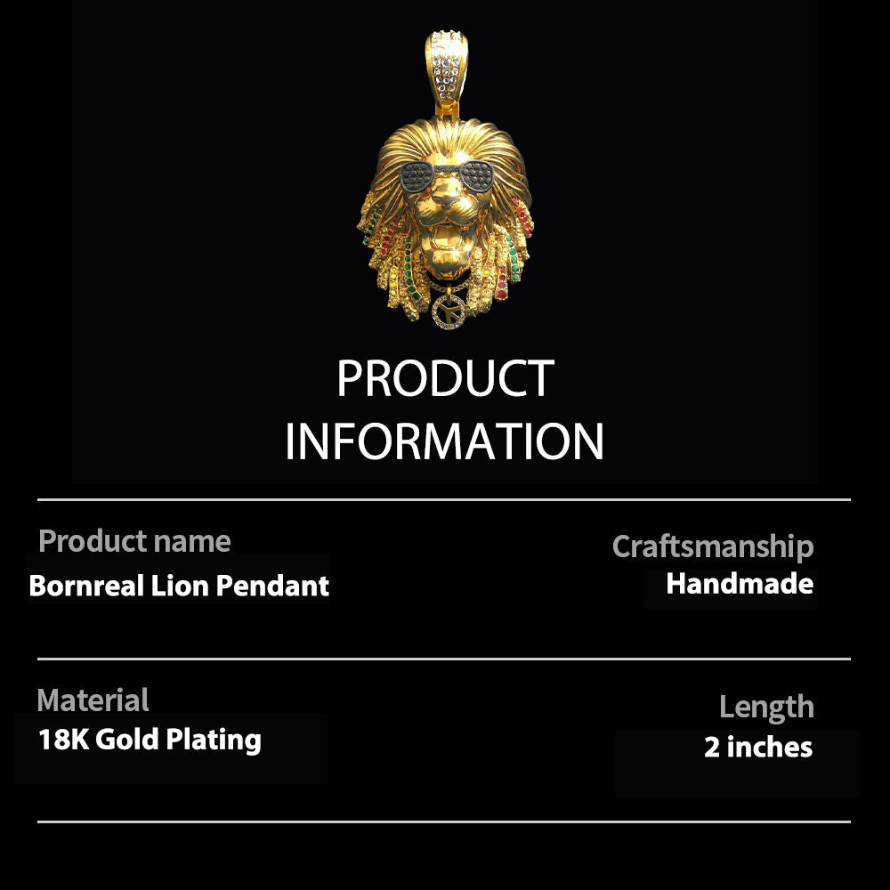 Bob Marley Collection – Lion Pendant, Lion Ring & Earrings Bornreal Jewelry