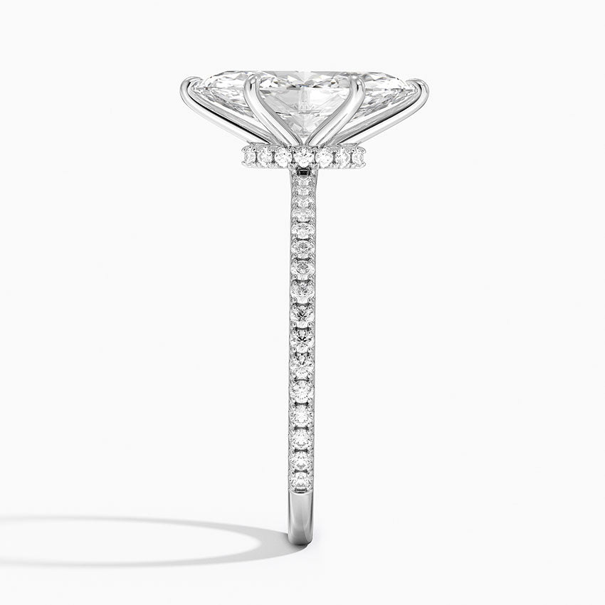 Bornreal Marquise Cut Lab-Grown Diamond Solitaire Bridal Wedding Ring.