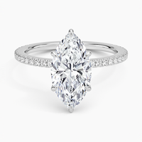 Bornreal Marquise Cut Lab-Grown Diamond Solitaire Bridal Wedding Ring.