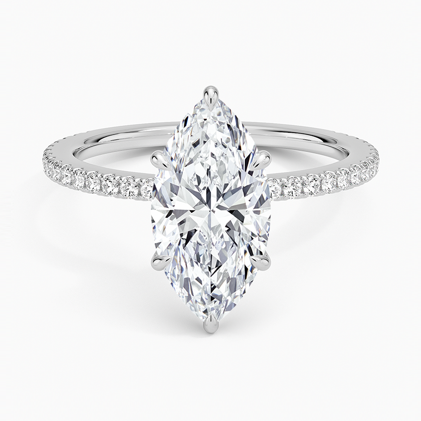 Bornreal Marquise Cut Lab-Grown Diamond Solitaire Bridal Wedding Ring.
