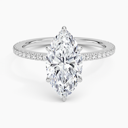 Bornreal Marquise Cut Lab-Grown Diamond Solitaire Bridal Wedding Ring.
