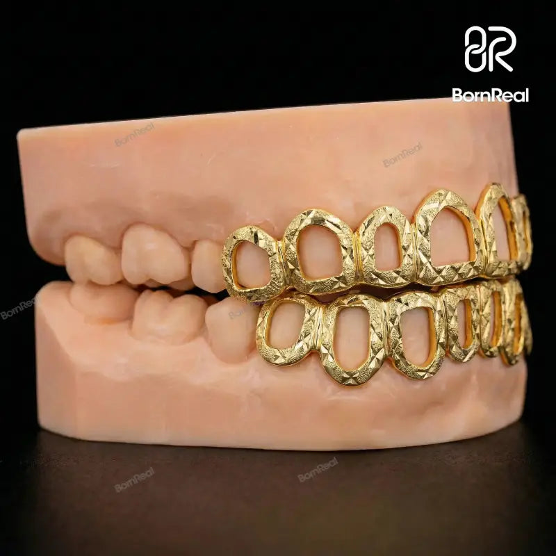 Custom Open Face With Diamond Cut And Diamond Dust Grillz