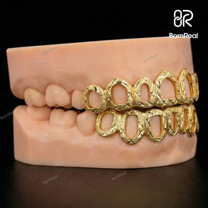 Custom Open Face With Diamond Cut And Diamond Dust Grillz