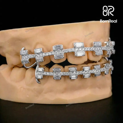 Custom Rectangular Cut Brace Style Grillz