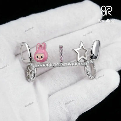 Custom Top Star & Bottom Bar Moissanite Diamond Grillz