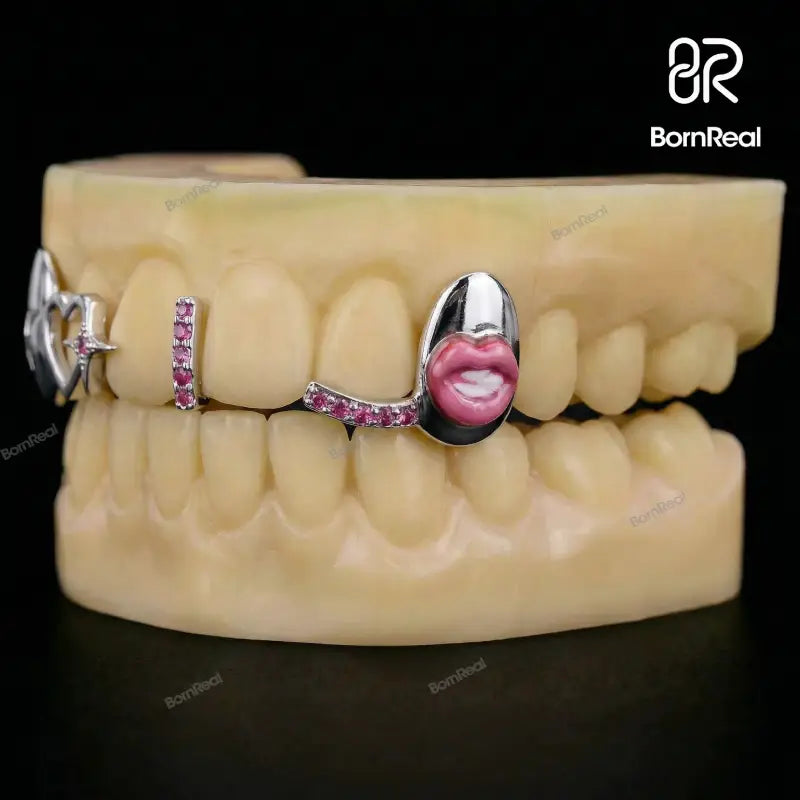 Custom Star & Lip On Cap Moissanite Grillz