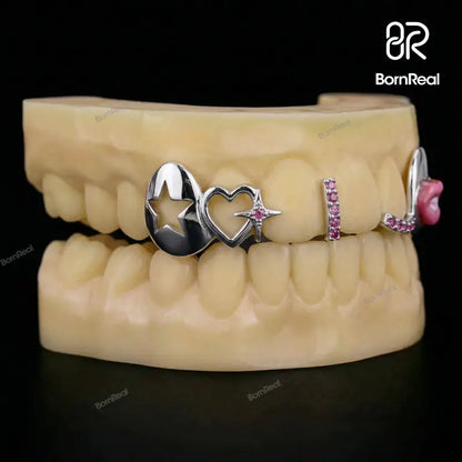Custom Star & Lip On Cap Moissanite Grillz