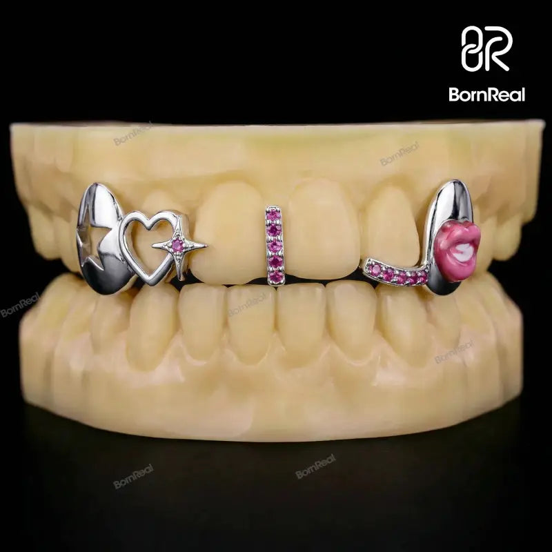 Custom Star & Lip On Cap Moissanite Grillz