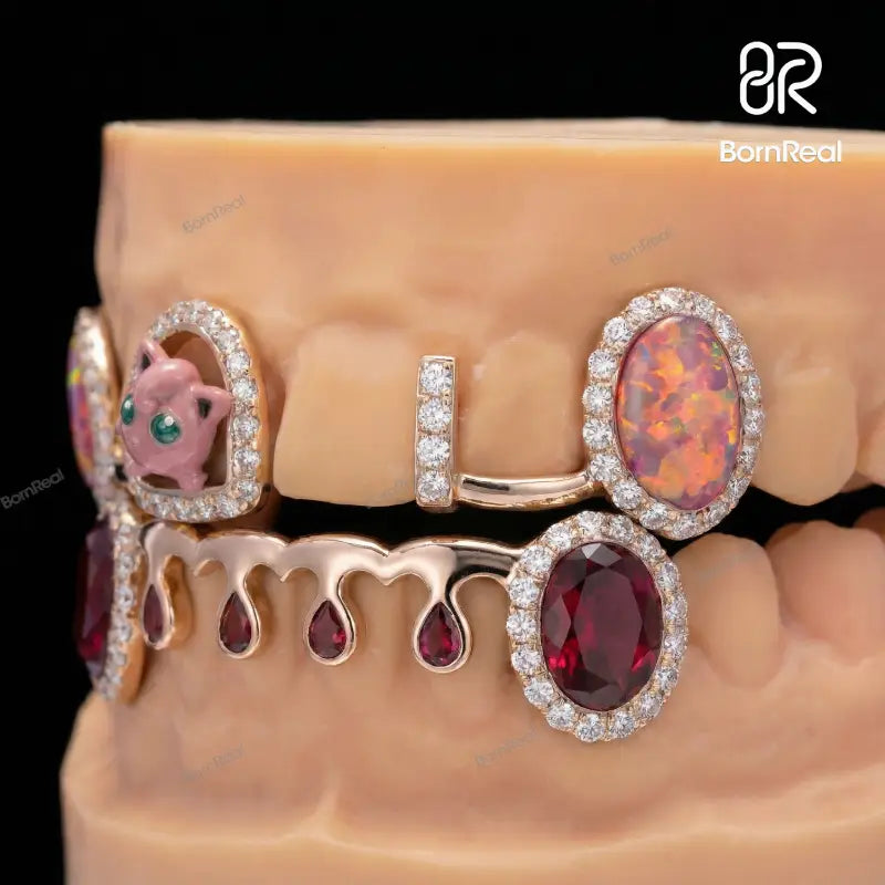 Custom Jigglypuff Style Bar Moissanite Diamond Grillz