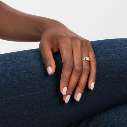 Bornreal Lab-Grown Diamond Engagement Ring Unique Rings Round Diamond.
