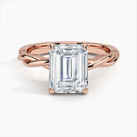 Bornreal Lab-Grown Diamond Emerald Solitaire Diamond Ring.