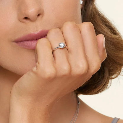 Bornreal Lab-Grown Diamond Emerald Solitaire Diamond Ring.