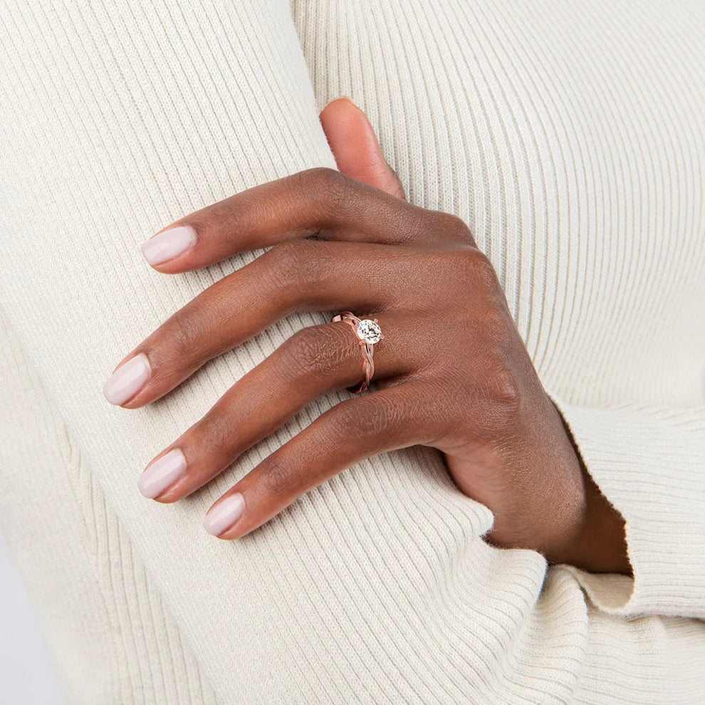 Bornreal Lab-Grown Diamond Emerald Solitaire Diamond Ring.
