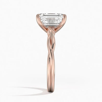 Bornreal Lab-Grown Diamond Emerald Solitaire Diamond Ring.
