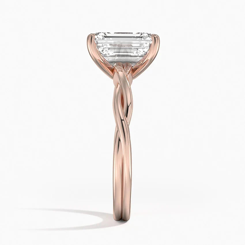 Bornreal Lab-Grown Diamond Emerald Solitaire Diamond Ring.