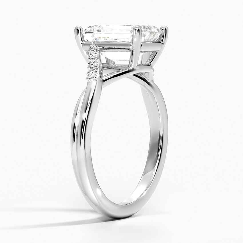 Bornreal Lab-Grown Diamond Emerald Twist Engagement Ring.