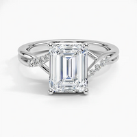 Bornreal Lab-Grown Diamond Emerald Twist Engagement Ring.