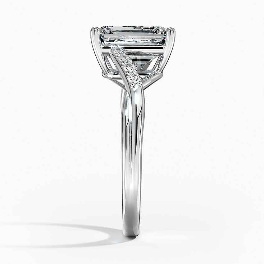 Bornreal Lab-Grown Diamond Emerald Twist Engagement Ring.