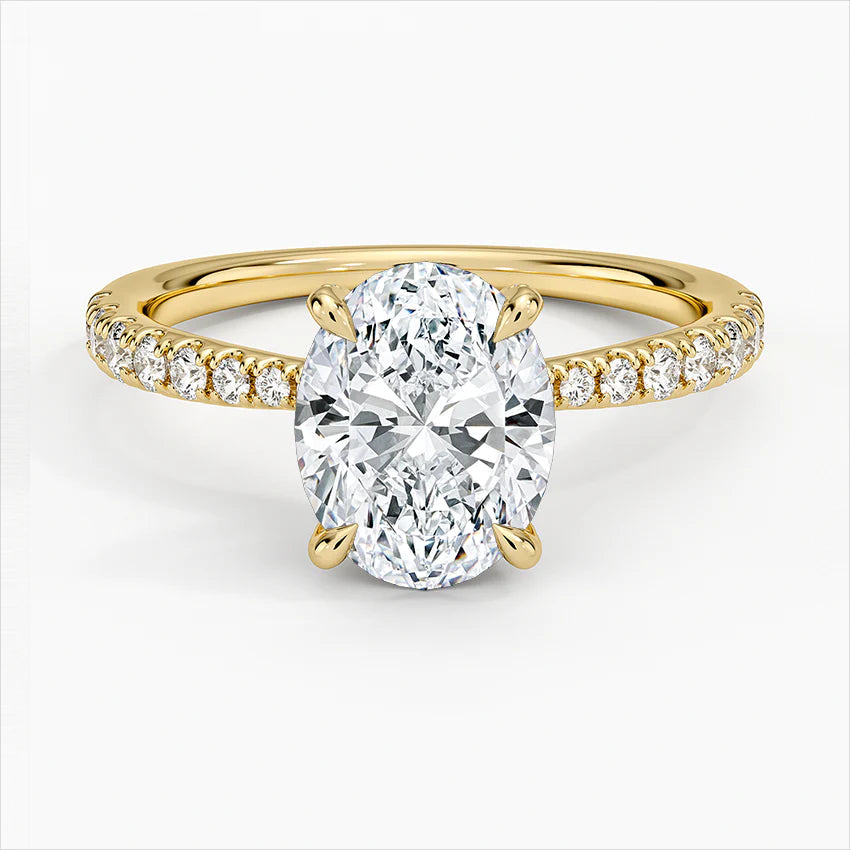 Bornreal Lab-Grown Diamond Engagement Ring Oval Gemstone.